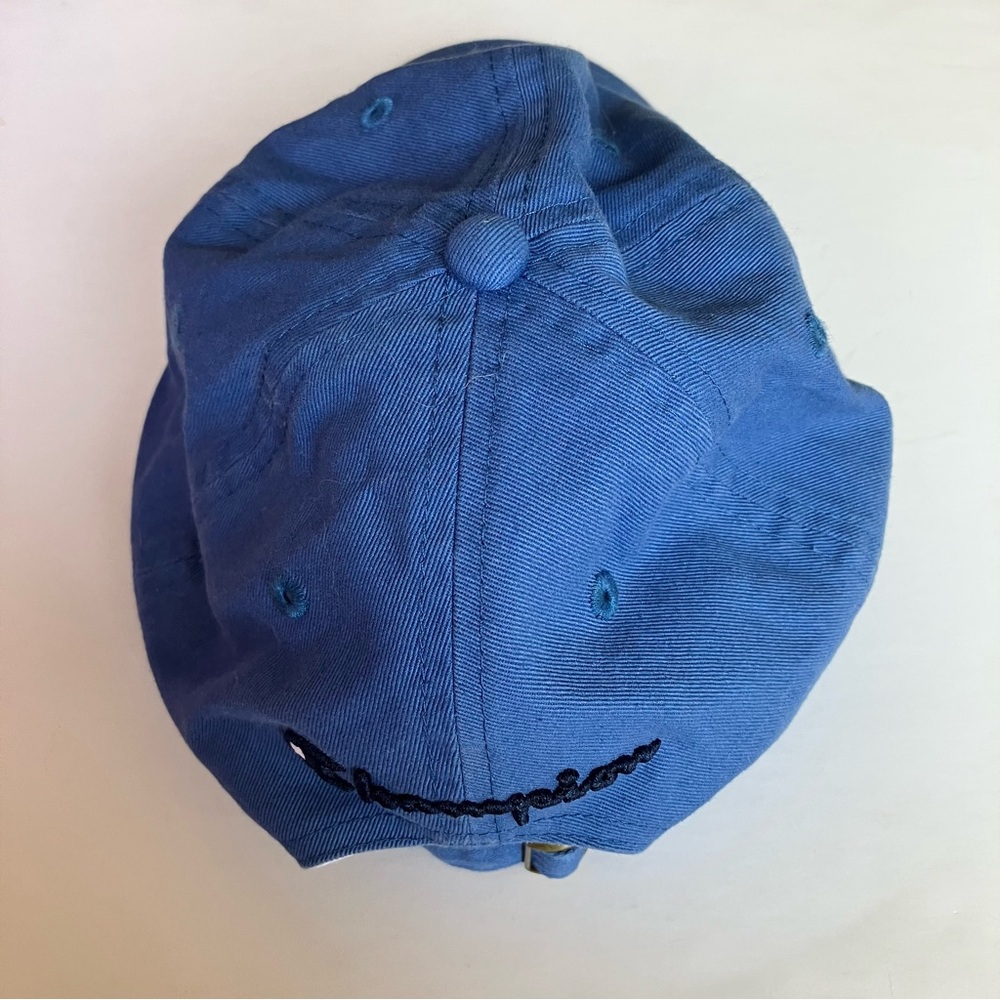 Champion Blue Baseball Hat 100% Cotton Adjustable Back Embroidered Logo Cap - Picture 4 of 10